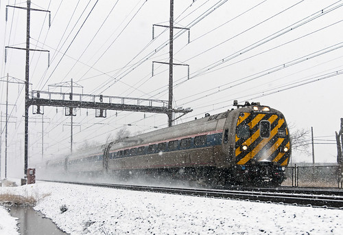 amtrak nec northeastcorridor edisonnj keystone cabcar snow train railfan railroad