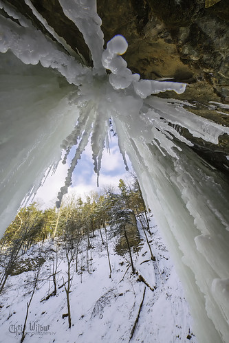tiffany falls conservation area ice fangs icicle frozen cold winter december ancaster hamilton ontario canada vertical wide angle ultra close