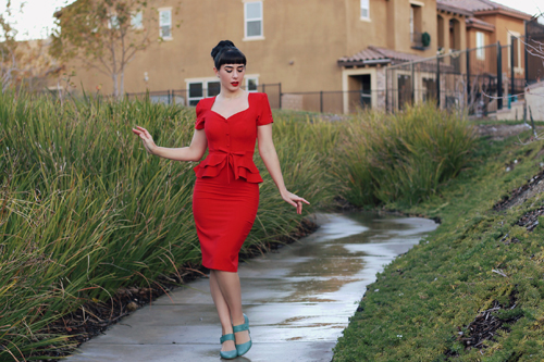 Stop Staring Rosemary Dress in Red Restricted Shoes Chatroom Heel in Blue