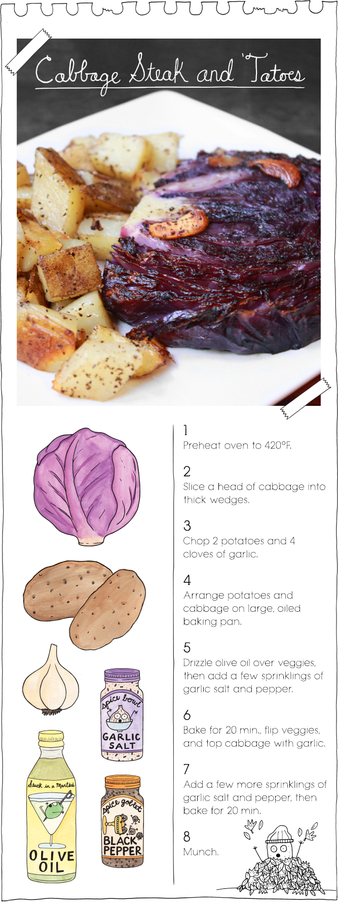 The Vegan Stoner's Cabbage Steak and 'Tatoes