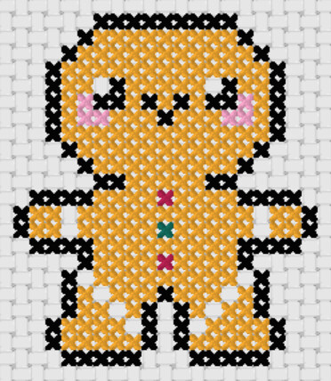 Preview of Cross stitch for beginners: Gingerbread Man