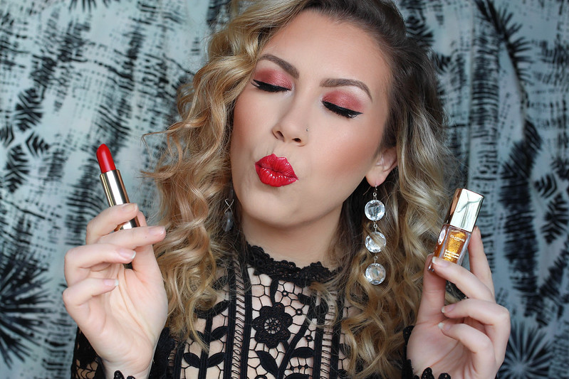 Clarins Instant Light Lip Comfort Oil Honey Glam Jolie Rouge Lipstick Review