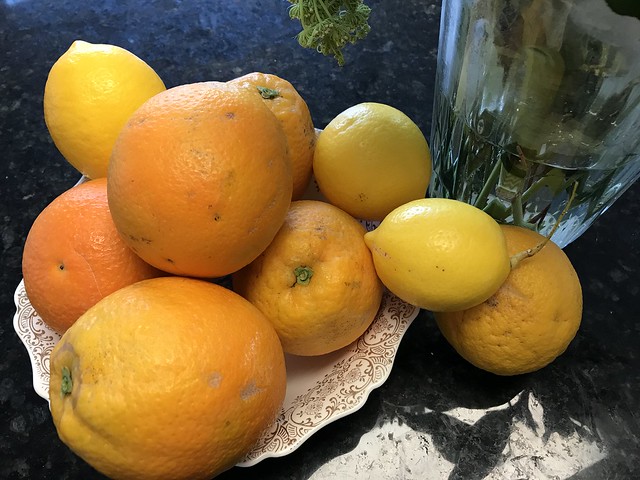 organic lemon and oranges