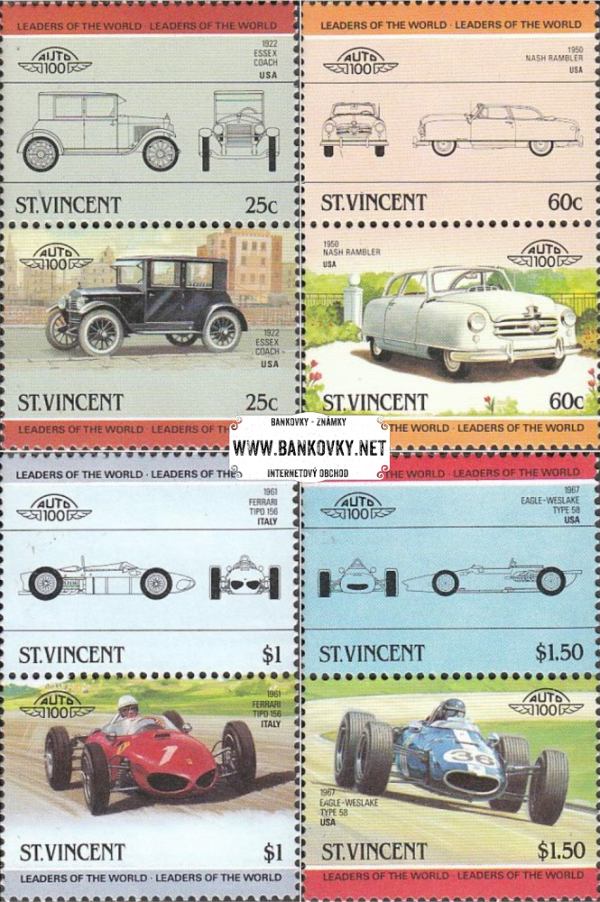 Známky Svätý Vincent 1985 Automobily, nerazená séria MNH