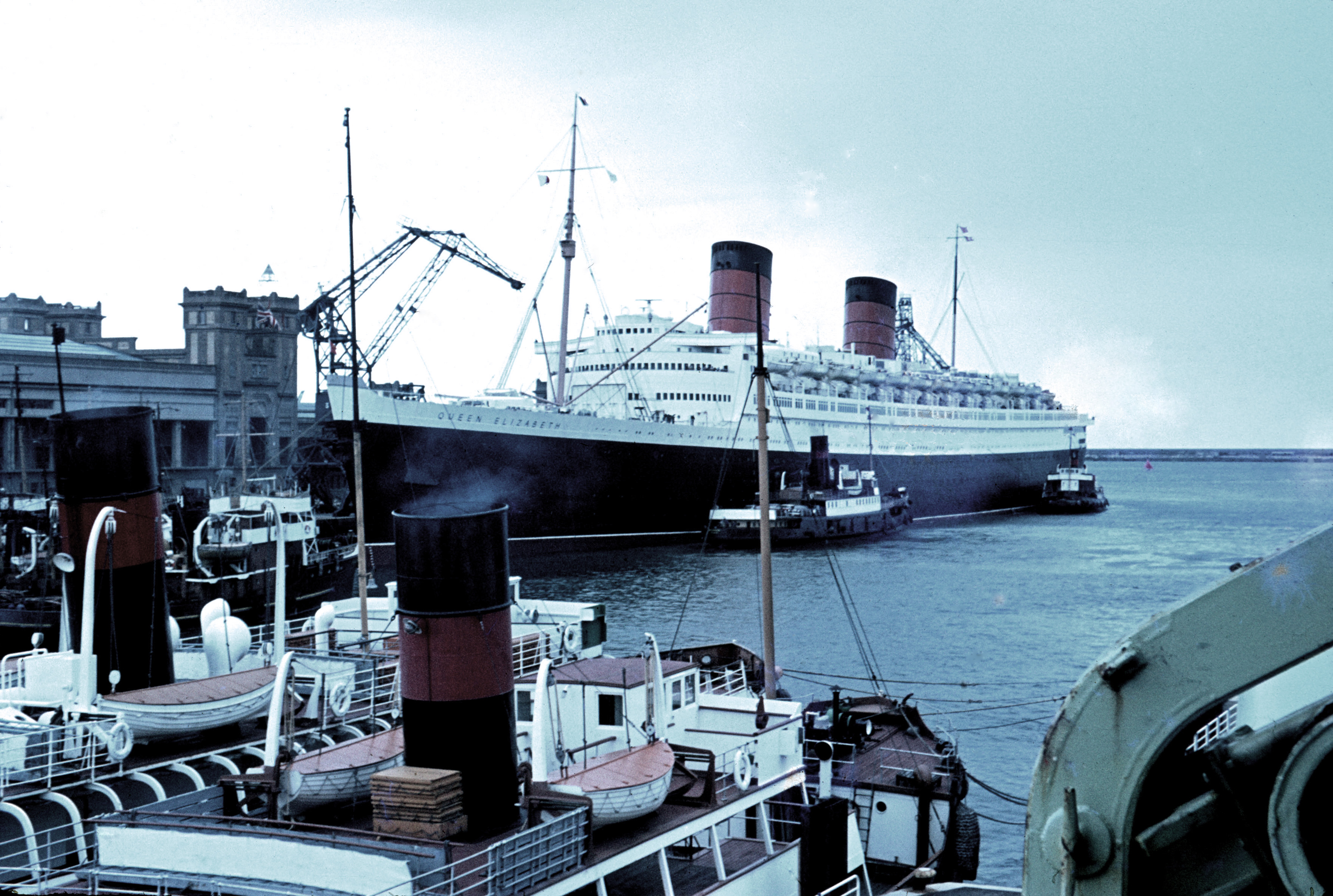Queen Elizabeth at Cherbourg, France in 1966.