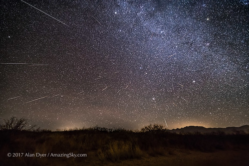 geminids meteors meteorshower gemini 2017 radiant milkyway orion arizona quailwaycottage rising