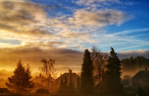 shropshire dawley fog foggy town village telford sunrise colours