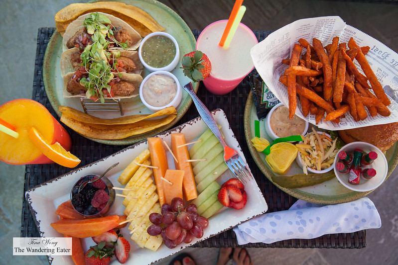 My spread of food ordered from the cabana's menu