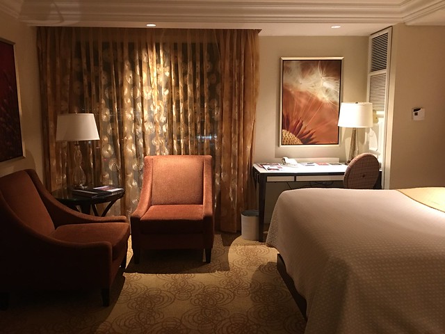 Bellagio Hotel Room,  two wing chairs / desk