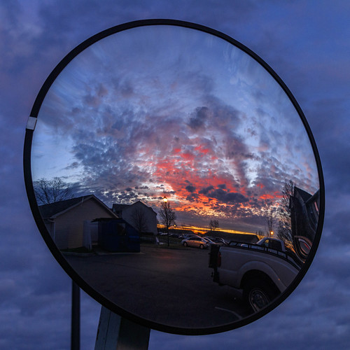 chrispackart landscape skyline sunset sun clouds columbus ohio sky convex mirror canon reflection photography