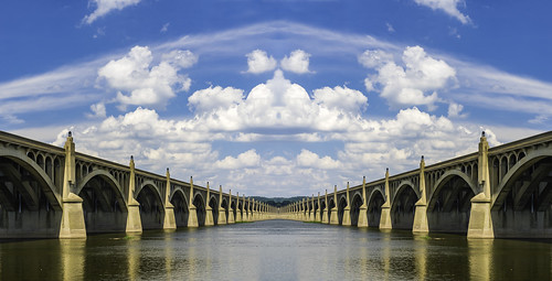 pennsylvania bridge water sky pentaxk1