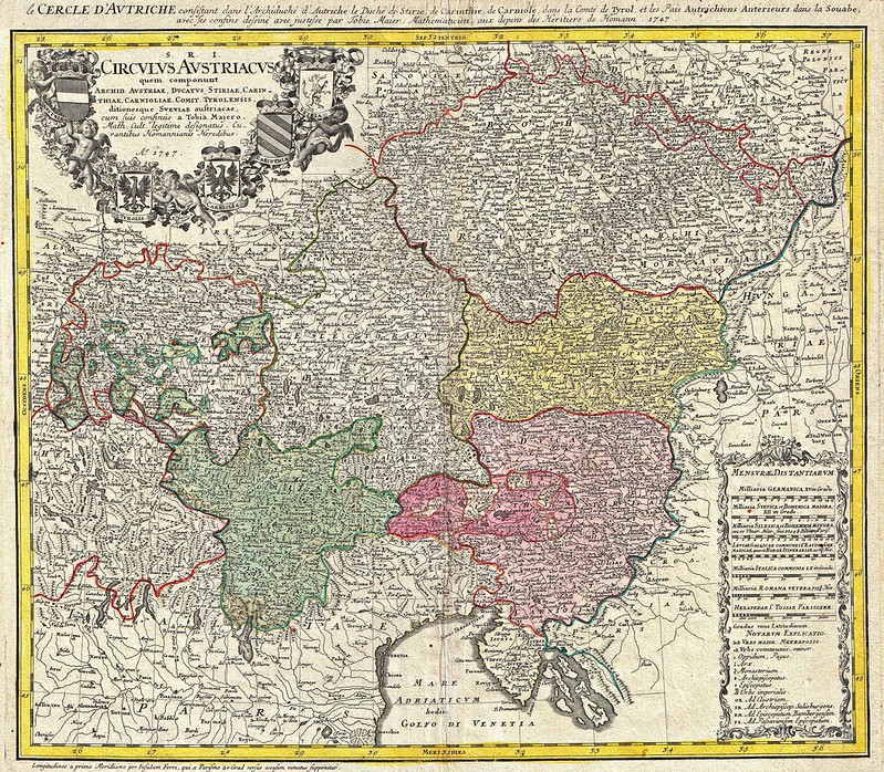 Tobias Mayer - Map of Austria and Bohemia (1747)