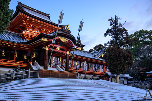 八幡市 京都府 japan kyoto 石清水八幡宮 神社 shrine 雪 snow 日の出 sunrise