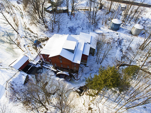 aerialphotography aerial drone drones dji djiphantom4 phantom4 winter cold mill history mills newhopemills fingerlakes red 2018 beautiful nature landscape
