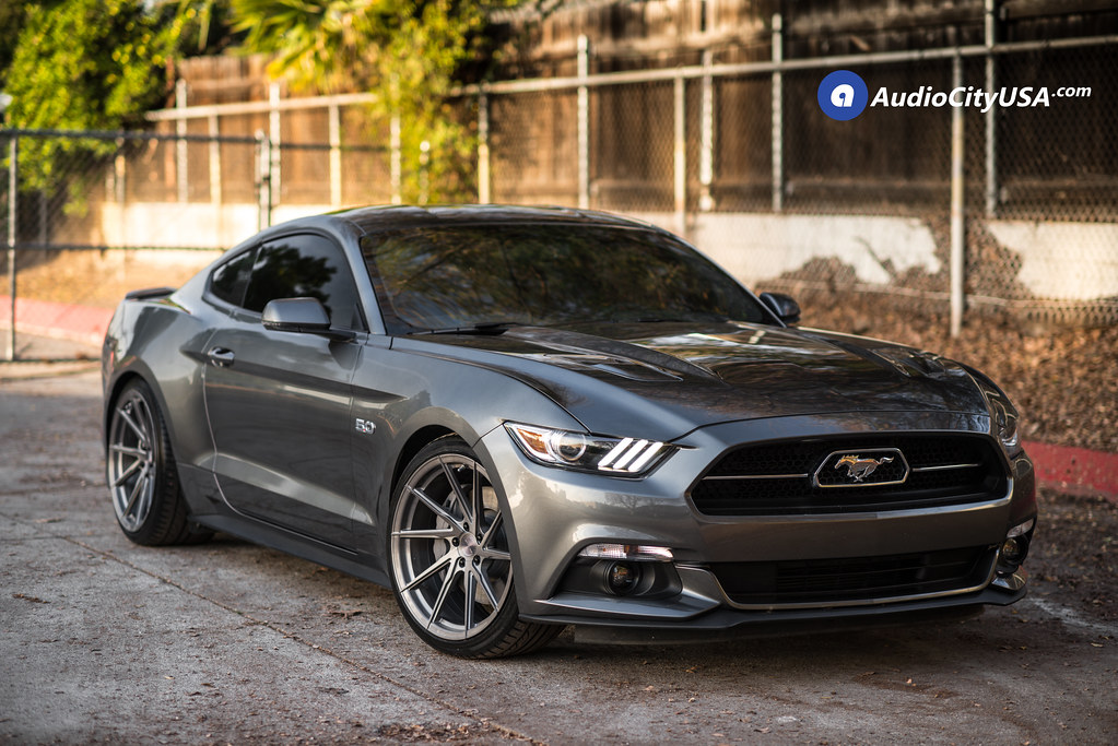 2016 Ford Mustang GT on 20" Stance Wheels SF01 Brush Titanium. on Flic...