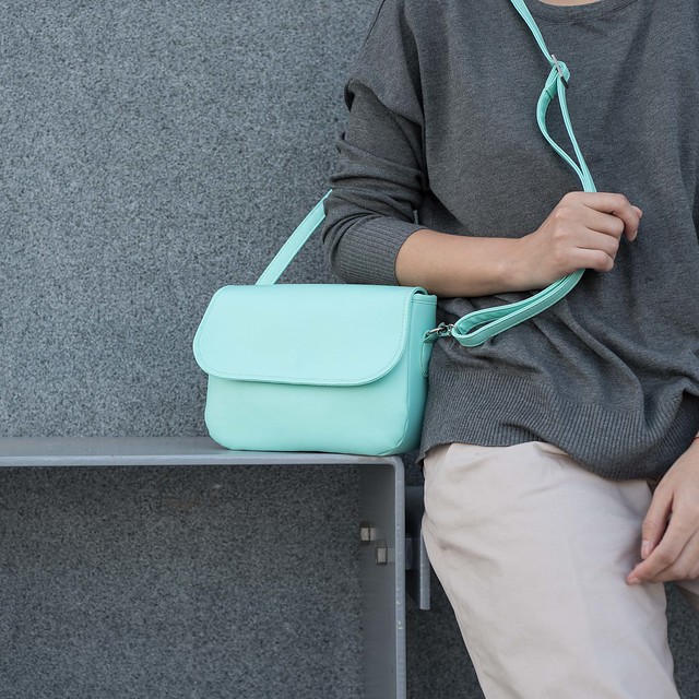 Rounded side backpack Tiffany Blue / Tiffany Blue - Shop spring