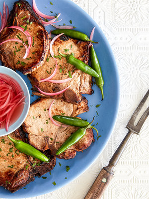 Recipe for Cuban Spiced Pork Chops. From Exploring the Flavors of Cuba with Photographer and Cookbook Author Liza Gershman