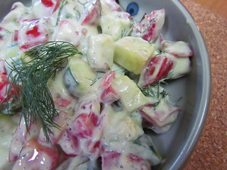 Late Summer Salad with Creamy Dill Dressing