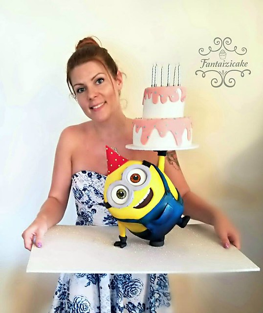 Minion Birthday Cake by Sarah Valette of Fantaizicake