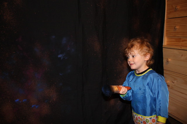 Painting the galaxy backdrop