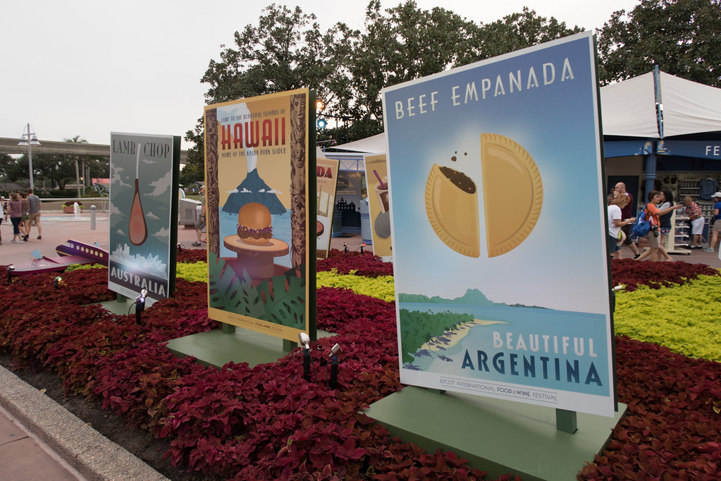 Posters and signs at EPCOT Food and Wine Festival