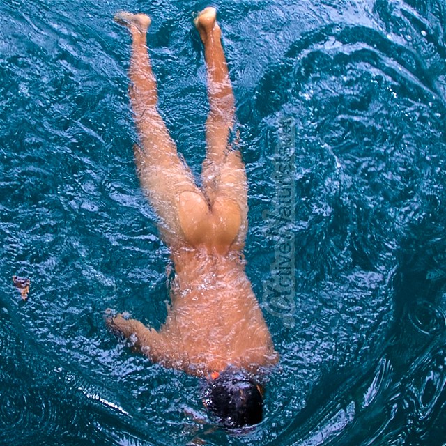 naturist swimming 0007 Cenote Azul, Chetumal, Quintana-Roo, Mexico