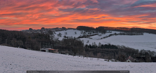 winter morning sunrise panorama kudlovskavrchovina czech landscape clouds trees snow forest