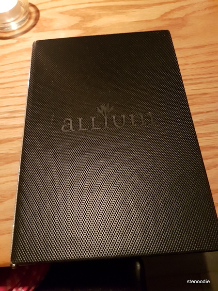 Allium menu cover