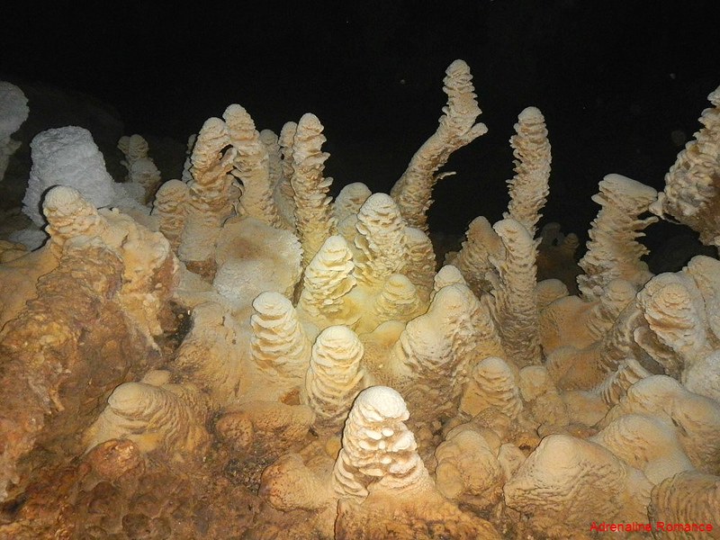 Oddly shaped stalagmites
