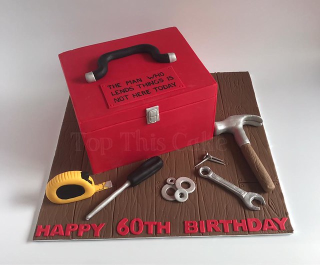 Tool Box Cake by Mel Wilkinson of Top This Cake - Toppers for Cakes and Cupcakes