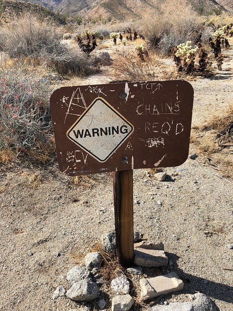 Borrego Springs - warning sign nothing