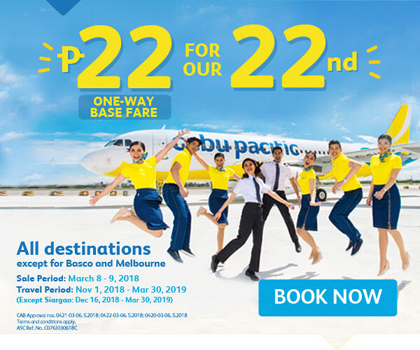 Cebu Pacific Air 22nd Anniversary Sale