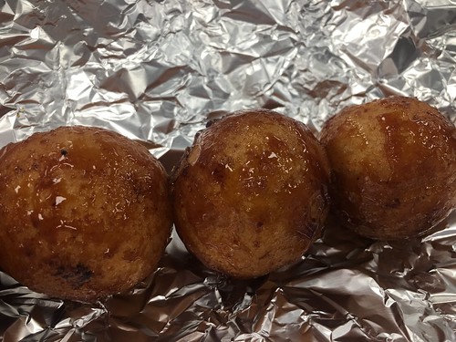 karioka sweet balls with brown sugar coating