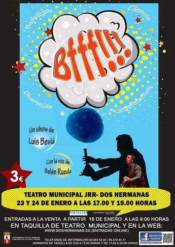 Cartel del espectáculo infantil de burbujas Bfff!!!