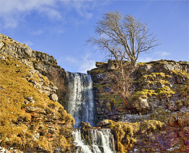 The upper section of Cray Falls Yorkshire Dales