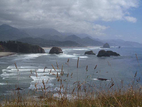 Views from the Ecola Point overlook toward Cannon Beach, Ecola State Park, Oregon
