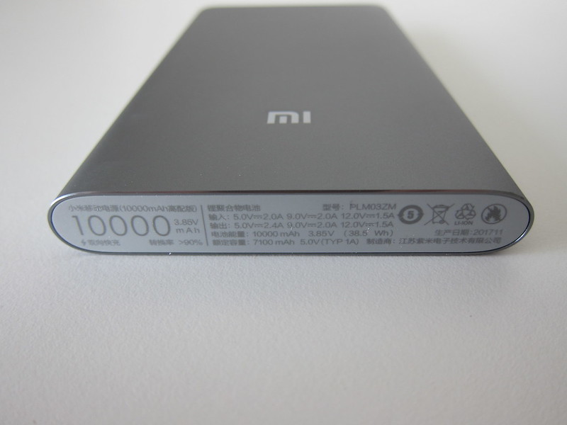 Xiaomi Mi 10,000mAh Power Bank Pro - Bottom