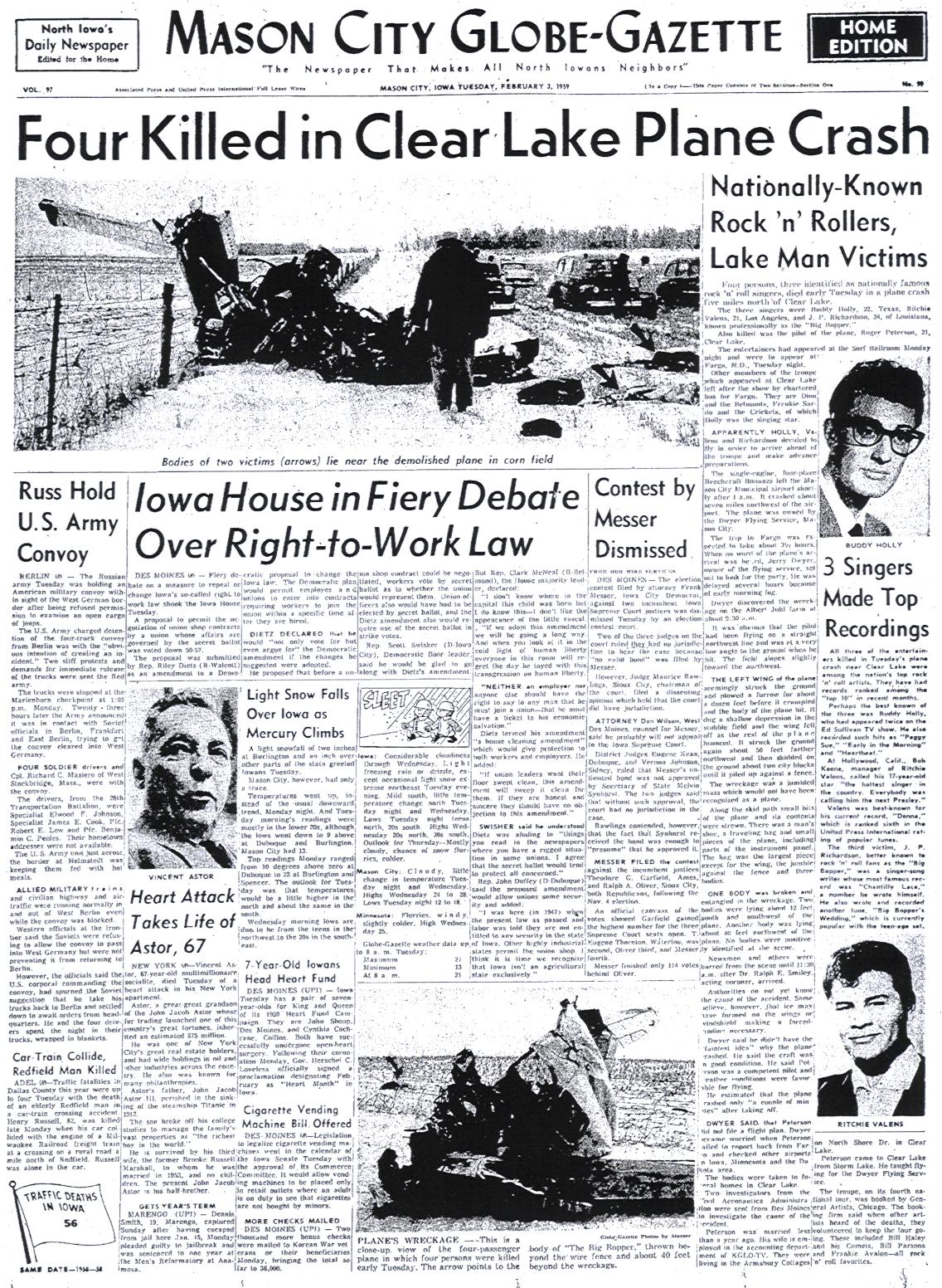 Mason City (Iowa) Globe-Gazette, February 3, 1959