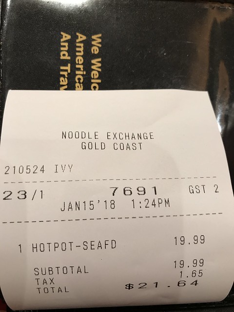 Noodle exchange, food bill