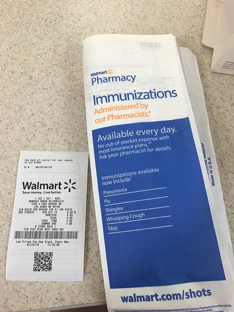 Walmart medicine receipt