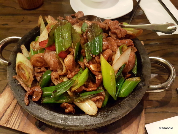 Stir Fried Lamb on Sizzling Hot Stone Plate