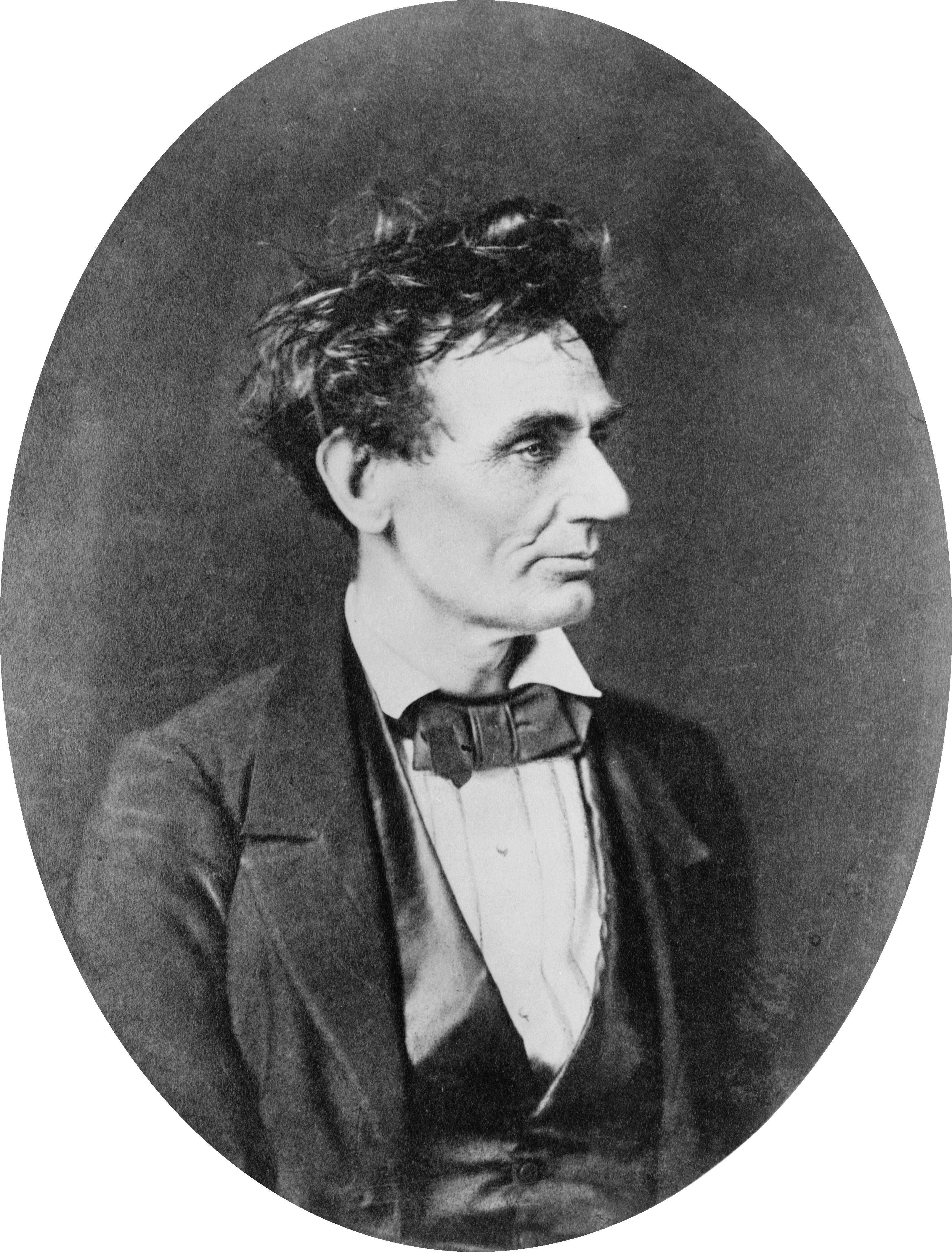 Abraham Lincoln immediately prior to Senate nomination, Chicago, Illinois. Photograph taken by Alexander Hesler (1823-1895) on February 28, 1857.