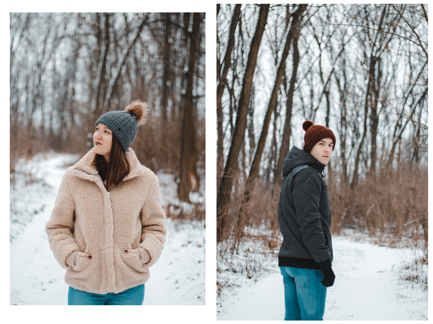 winter walk photoshoot