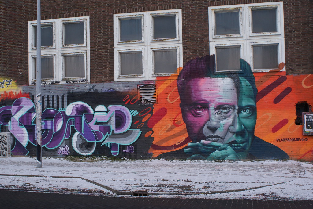 Street art dans le quartier de NDSM d'Amsterdam.