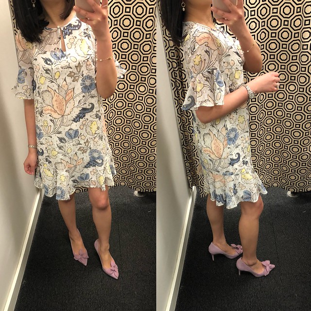 LOFT Outlet Shimmer Floral Flounce Dress, size XSP - item no. 458272 ($79.99)