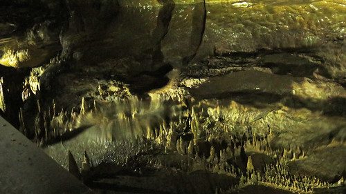 A set of reflections of stalactites called Atlantis Marble Arch Cave near Enniskellen in Ireland, UK