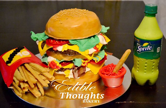 Burger Cake by Edible Thoughts Bakery