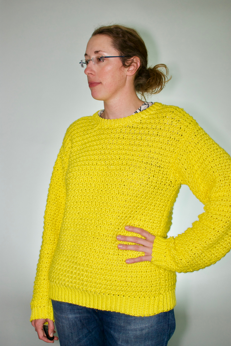 Big Easy Pullover in Caron Simply Soft Super Duper Yellow – HandmadePhD