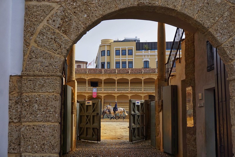 An archway entrance to Plaza del Toros bullring, Ronda