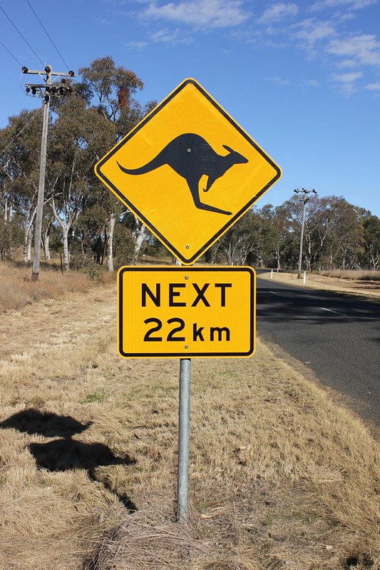 Canberra. Road sign.